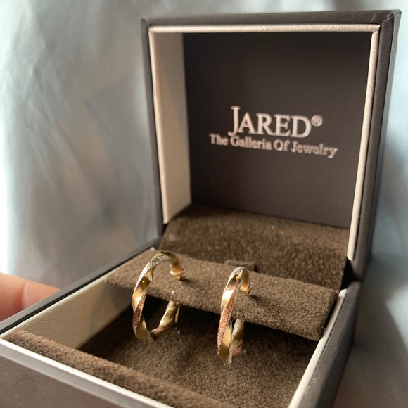Jared twist hoop earrings 14k tri-color gold